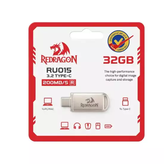 REDRAGON RU015 32GB High-Speed Type-C 3.2 Flash Drive REDRAGON RU015 32GB High-Speed Type-C 3.2 Flash Drive