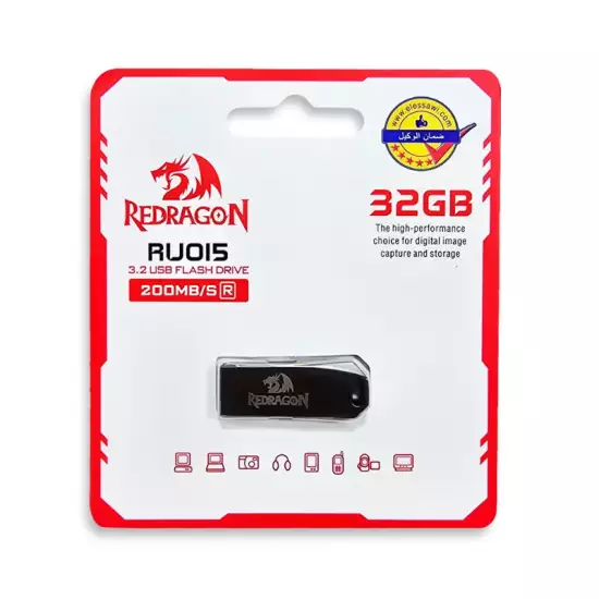 REDRAGON RU015 32GB High-Speed Type-C 3.2 Flash Drive Black REDRAGON RU015 32GB High-Speed Type-C 3.2 Flash Drive Black