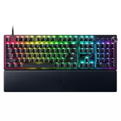 Razer Huntsman V3 Pro Esports Gaming Keyboard Analog Optical Switches - Razer Snap Tap - Rapid Trigger - Adjustable Actuation - Media Keys & Dial - Doubleshot PBT Keycaps - Wrist Rest - Black  RZ03-04970100-R3M1