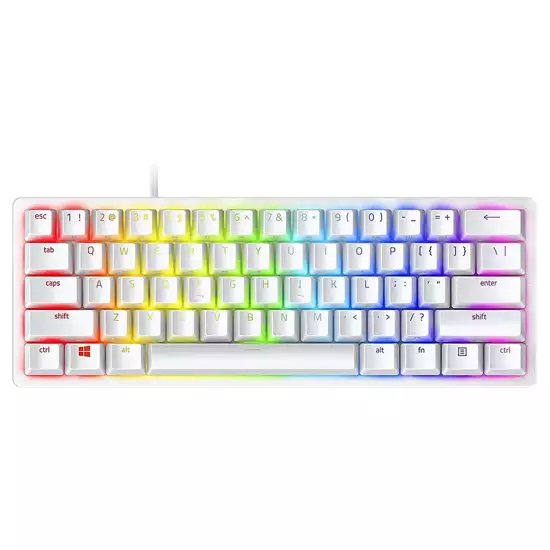 Razer Huntsman Mini (Purple Switch) - 60% Compact Gaming Keyboard (Clicky Optical-Mechanical Switches, Doubleshot PBT Keycaps, Detachable USB-C Cable) US Layout | Mercury White Razer Huntsman Mini (Purple Switch) - 60% Compact Gaming Keyboard (Clicky Optical-Mechanical Switches, Doubleshot PBT Keycaps, Detachable USB-C Cable) US Layout | Mercury White