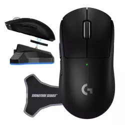 Logitech PRO X Superlight 2 Wireless Gaming Mouse With Signature Series Charging Dock Black 