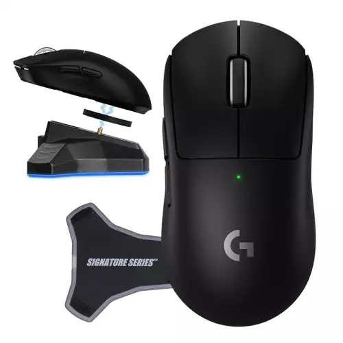 Logitech PRO X Superlight 2 Wireless Gaming Mouse With Signature Series Charging Dock Black 