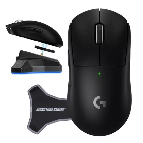 Logitech PRO X Superlight 2 Wireless Gaming Mouse With Signature Series Charging Dock Black Logitech PRO X Superlight 2 Wireless Gaming Mouse With Signature Series Charging Dock Black