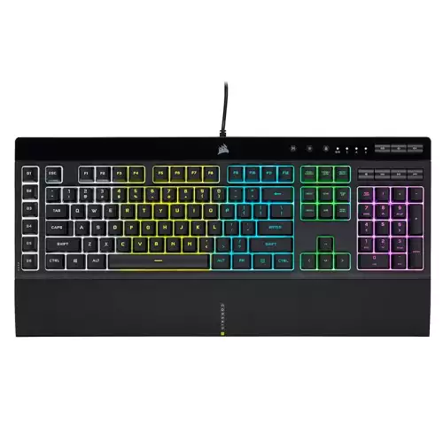 Corsair K55 RGB PRO Membrane Wired Gaming Keyboard – IP42 Dust and Spill-Resistant – 6 Macro Keys with Elgato Integration – iCUE Compatible – QWERTY NA – PC, Mac, Xbox – Black