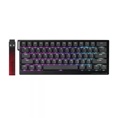 Madlions Professional Gaming Mechanical Keyboard MAD 60 HE RGB - 1K, Magnetic Amber Pro Switches - Black