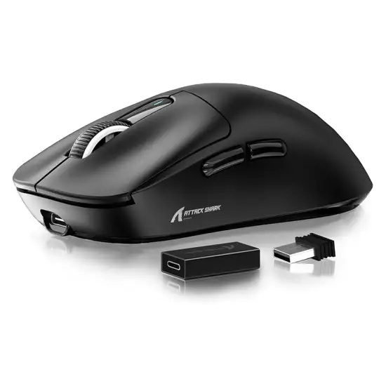 ATTACK SHARK X3 Pro 4K/8K Hz Wireless/Wired Gaming Mouse Black (Used)