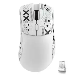 ATTACK SHARK R1 Wireless/Wired Gaming Mouse (White+Sticker)