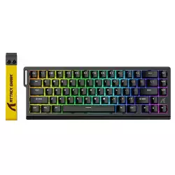 ATTACK SHARK X68 HE 8000Hz Rapid Trigger Keyboard, 0.01mm RT Accuracy Wired Gaming Keyboard with Magnetic Switch, Adjustable Actuation, Rapid Trigger, Snap Tap, RGB Lighting for PC/Mac, Black