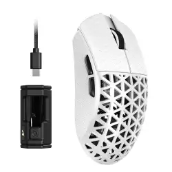 ATTACK SHARK R5 Ultra Carbon Fiber Hyperspeed Wireless Gaming Mouse, 39g Ultralight Mice with Griptape, 2.4G/BT/USB-C, PixArt PAW3950MAX Sensor, 8KHz Wireless Polling Rate, 42KDPI, Win/Mac -White ATTACK SHARK R5 Ultra Carbon Fiber Hyperspeed Wireless Gaming Mouse, 39g Ultralight Mice with Griptape, 2.4G/BT/USB-C, PixArt PAW3950MAX Sensor, 8KHz Wireless Polling Rate, 42KDPI, Win/Mac -White