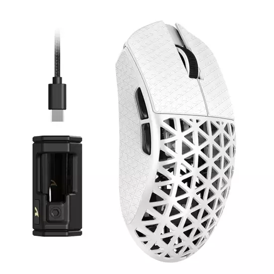 ATTACK SHARK R5 Ultra Carbon Fiber Hyperspeed Wireless Gaming Mouse -White