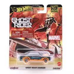 Hot Wheels Premium Marvel Ghost Rider Charger, Die-Cast Metal Car, Pop Culture Collection JBL81