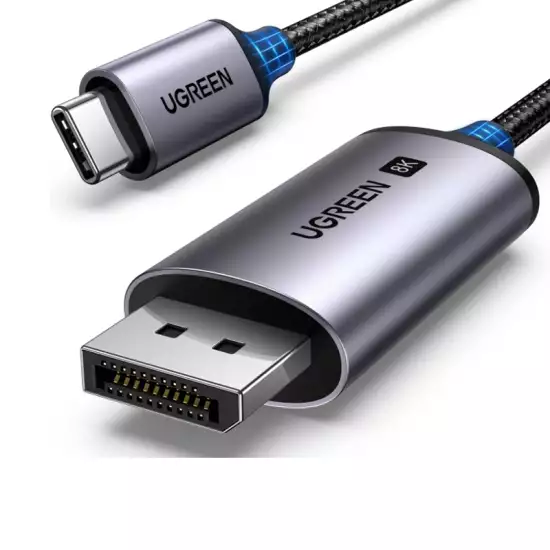 UGREEN USB C to DisplayPort 1.4 Cable 8K@60Hz 4K@240Hz Thunderbolt 4/3 to DisplayPort Cord USB C to DP 1.4 32.4 Gbps Alu Braided Compatible with MacBook Pro/Air, iPad, Mac Mini, Galaxy, XPS 15, 6.6FT - 25158 UGREEN USB C to DisplayPort 1.4 Cable 8K@60Hz 4K@240Hz Thunderbolt 4/3 to DisplayPort Cord USB C to DP 1.4 32.4 Gbps Alu Braided Compatible with MacBook Pro/Air, iPad, Mac Mini, Galaxy, XPS 15, 6.6FT - 25158