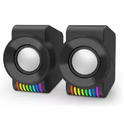 Redragon GS514 PC Gaming Speaker, 2.0 Channel Stereo Desktop Computer Speaker with Dynamic RGB, Quality Bass and Crystal Clear Sound, USB Powered with a 3.5mm Connector