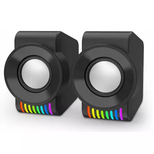 Redragon GS514 PC Gaming Speaker, 2.0 Channel Stereo Desktop Computer Speaker with Dynamic RGB, Quality Bass and Crystal Clear Sound, USB Powered with a 3.5mm Connector