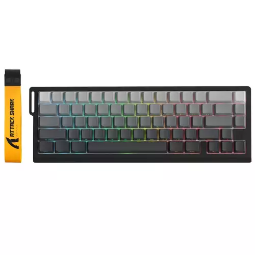 ATTACK SHARK X68 PRO HE Wireless Rapid Trigger Gaming Keyboard with Adjustable Actuation,8K Polling Rate,Hall Effect Magnetic Switch,Hot-Swap,RGB Backlit,BT/2.4GHz/Wired,for FPS Games-Moonlit Night