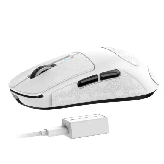 ATTACK SHARK R6 Wireless Gaming Mouse, Tri-Mode Connection, 39 Grams Superlight, PAW3950 42K DPI Sensor, 8K Polling Rate, MCU Nodic 52840, 7 Programmable Buttons, for PC/Mac/Linux/PS - White & Sticker ATTACK SHARK R6 Wireless Gaming Mouse, Tri-Mode Connection, 39 Grams Superlight, PAW3950 42K DPI Sensor, 8K Polling Rate, MCU Nodic 52840, 7 Programmable Buttons, for PC/Mac/Linux/PS - White & Sticker