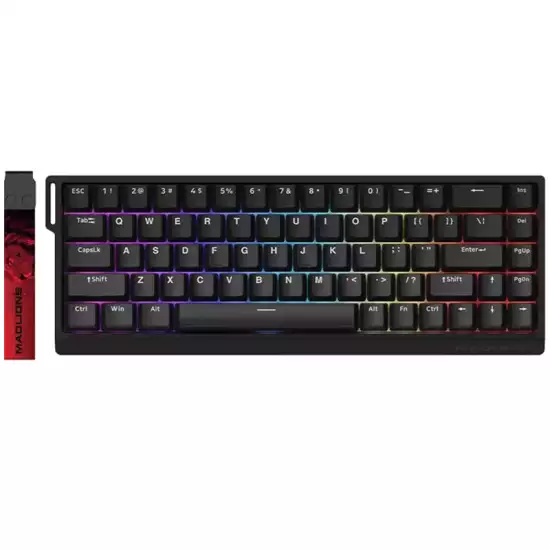 Madlions MAD 68 HE Flagship Gaming Magnetic Keyboard – Amber pro Magnetic Hall Effect Switch – 8000 Hz Polling Rate – Scan Rate 128K – Latency 0.1ms – Precision 0.01mm Rapid Trigger Mode (Black)