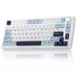 AULA S75 PRO Wireless Mechanical Keyboard with Screen&Knob, 75% Hot Swappable Gaming Keyboard with Pre-lubed Switches, RGB Backlit, PBT Keycaps Creamy Sounding Pc Gaming Keyboards