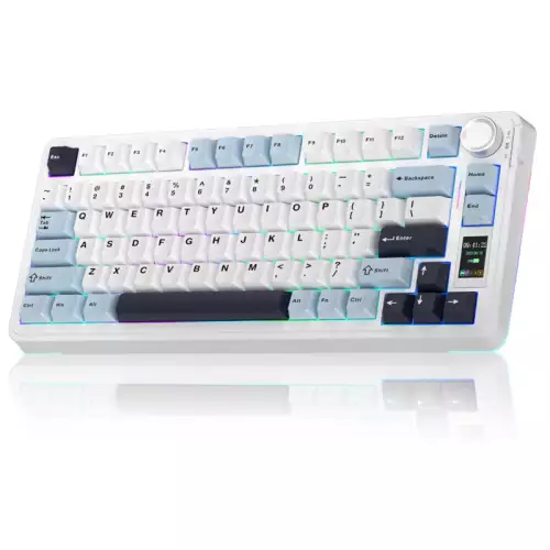 AULA S75 PRO Wireless Mechanical Keyboard with Screen&Knob, 75% Hot Swappable Gaming Keyboard with Pre-lubed Switches, RGB Backlit, PBT Keycaps Creamy Sounding Pc Gaming Keyboards