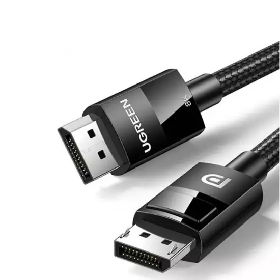 Ugreen DP 1.4 Male to Male Cable, 8K 60hz 4K 144Hz 2K 165Hz, 32.4Gbps Data Transfer, Tin-Plated Oxygen-Free Copper, HD DisplayPort Data Cable, 5m Braided Cable, Black | 80394