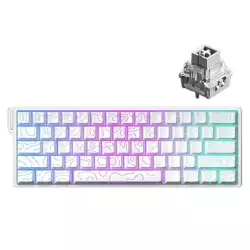 AULA WIN60 HE Mechanical Gaming Keyboard White Side Engraving - Gray Wood Magnetic Switch