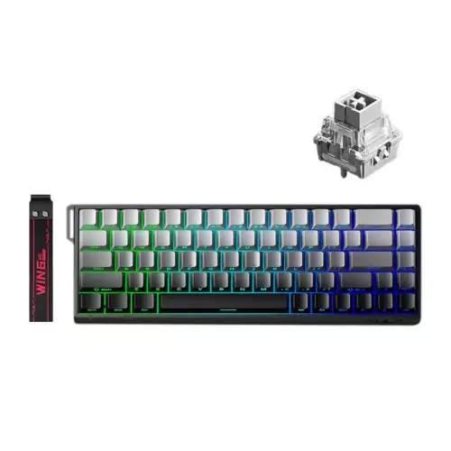 AULA WIN68 HE Mechanical Gaming Keyboard Gradient Gray - Gray Wood Magnetic Switch