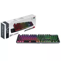 MSI VIGOR GK71 SONIC Mechnical Gaming Keyboard - UK-Layout, Light & Fast Red MSI Sonic Switches, Multi-Layer RGB LED Backlit, Multimedia functions, Wrist Rest, MSI Center MSI VIGOR GK71 SONIC Mechnical Gaming Keyboard - UK-Layout, Light & Fast Red MSI Sonic Switches, Multi-Layer RGB LED Backlit, Multimedia functions, Wrist Rest, MSI Center