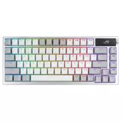 ASUS ROG Azoth 75 DIY Custom RGB Gaming Keyboard, OLED Display, Tri-mode Connection, Hot-Swappable ROG NX Red Switches & Keyboard Stabilizers, ABS Keycaps, ENG-ARAB Layout, White | 90MP031A-BKCA10 ASUS ROG Azoth 75 DIY Custom RGB Gaming Keyboard, OLED Display, Tri-mode Connection, Hot-Swappable ROG NX Red Switches & Keyboard Stabilizers, ABS Keycaps, ENG-ARAB Layout, White | 90MP031A-BKCA10