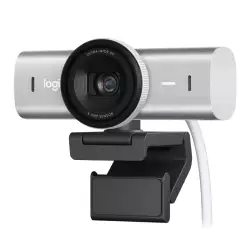 Logitech MX Brio 4K Ultra HD Collaboration & Streaming Webcam, Advanced Autofocus Type, 8.5MP Sony STARVIS Image Sensor, Glass Lens, Dual Beamforming Microphone, 4x Digital Zoom, Pale Grey