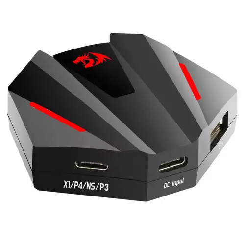 Redragon GA250 Vulcan Keyboard and Mouse Adapter, LED Gaming Console Converter for PS3/4, NS and Xbox One, Supports 2.4Ghz Wireless Connection, Black | GA250