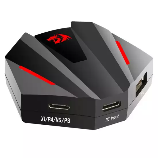 Redragon GA250 Vulcan Keyboard and Mouse Adapter, LED Gaming Console Converter for PS3/4, NS and Xbox One, Supports 2.4Ghz Wireless Connection, Black | GA250 Redragon GA250 Vulcan Keyboard and Mouse Adapter, LED Gaming Console Converter for PS3/4, NS and Xbox One, Supports 2.4Ghz Wireless Connection, Black | GA250