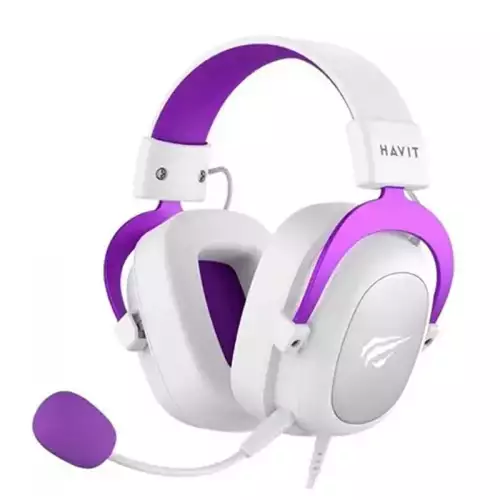 Havit H2002D Wired Gaming Headset – White/Purple | H2002D-WP