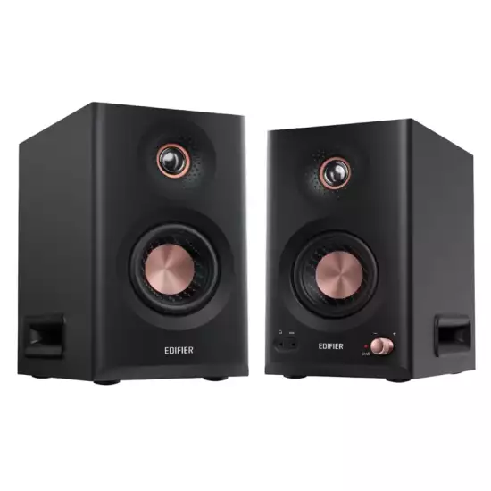Edifier MR5 Powered Studio Monitor Speakers 2.0, Hi-Res Audio & Wireless Certified Bookshelf Speakers, 110W RMS, Balanced Analog XLR and Bluetooth V6.0 with Multi-Point Connection - Black