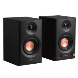 Edifier MR3 Powered Studio Monitor Speakers, Hi-Res Audio Certified Bluetooth V5.4 Active Bookshelf Loudspeakers, 2.0 Computer Speaker with Headphone Output RCA AUX Balanced TRS Input - Black (Pair)