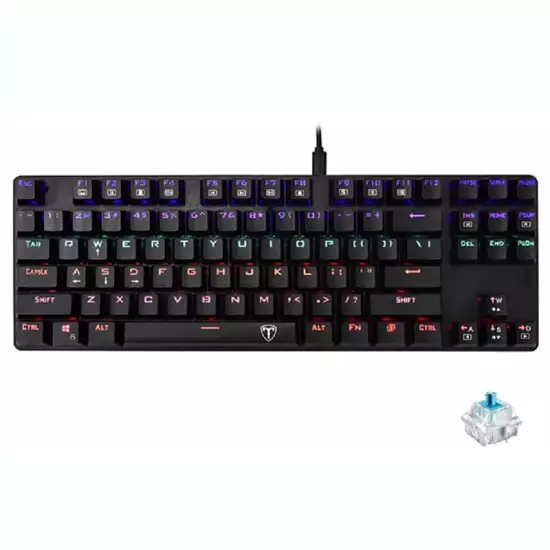 T-DAGGER TGK313 Bora Gaming Mechanical Keyboard - Rainbow LED Lighting - Hot Swappable Switches (Blue Switch), USB