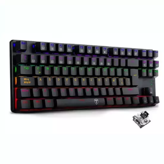 T-DAGGER Bora T-TGK313 BLACK Switch RAINBOW LED Mechanical Gaming Keyboard