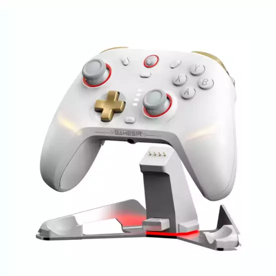 GameSir Cyclone 2 Wireless Controller - 1000Hz Polling Rate, TMR Joysticks, Hall/Micro 2-in-1 Triggers for PC/Switch/Android/iOS, PC Gaming Controller with Charging Dock (White) - (Used)