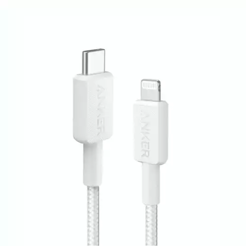 Anker 322 USB-C to Lightning Cable 3ft Braided A81B5H21 - White