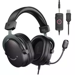 FIFINE H9 AmpliGame USB Gaming Headset – 7.1 Surround Sound Black