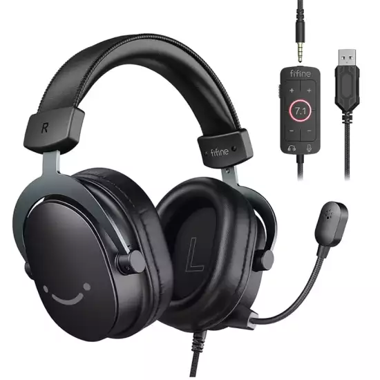 FIFINE H9 AmpliGame USB Gaming Headset – 7.1 Surround Sound Black FIFINE H9 AmpliGame USB Gaming Headset – 7.1 Surround Sound Black
