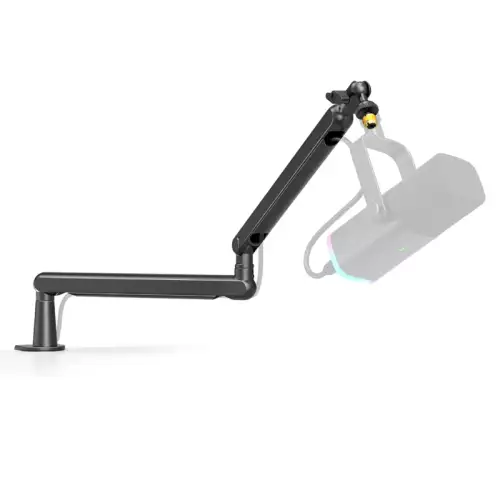 FIFINE BM88 Low Profile Microphone Boom Arm Stand with Desk Mount Clamp, Screw Adapter, Cable Management, for Podcast Streaming Gaming Studio Black