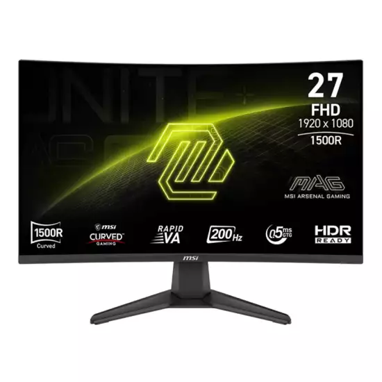 MSI MAG 276CF E20 Gaming Monitor, 27 INCH Rapid VA Display, FHD Resolution, 200Hz Refresh Rate, 0.5ms (GtG) Response Time, AMD FreeSync Premium Technology, 1.07b Color Display, Black | 9S6-3CE11M-030 MSI MAG 276CF E20 Gaming Monitor, 27 INCH Rapid VA Display, FHD Resolution, 200Hz Refresh Rate, 0.5ms (GtG) Response Time, AMD FreeSync Premium Technology, 1.07b Color Display, Black | 9S6-3CE11M-030