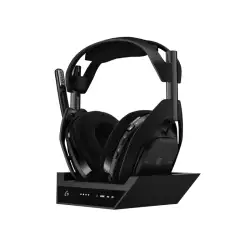 Logitech G Astro A50 X Omni-Platform Wireless Gaming Headset + Base Station for PS5, Xbox, PC: PLAYSYNC Video & Audio Switcher, HDMI 2.1 4K 120Hz VRR, <24 bit/48 kHz, 24hr Battery, 2.4GHz & BT - Black