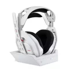 Logitech G Astro A50 Omni-Platform Wireless Gaming Headset + Base Station for PS5, Xbox, PC: PLAYSYNC Audio Switcher, <16 bit/48kHz (Console), <24 bit/48 kHz (PC), 24hr Battery, 2.4GHz & BT - White