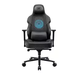 COUGAR NxSys Aero Gaming Chair with Integrated RGB Fan & Premium PVC Leather, Adjustable 3D Armrests, Elastomeric Mesh, Durable Steel Frame, 3" Wheels, 160kg Max Weight, Black | 3MARPBLB.0001