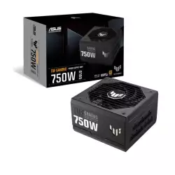ASUS TUF Gaming 750W Fully Modular Power Supply, 80 PLUS Gold Efficiency, Active PFC, ATX12V Form Factor, Dual Ball Fan Bearings, Axial-Tech Fan Design, Black | 90YE00S3-B0NA00