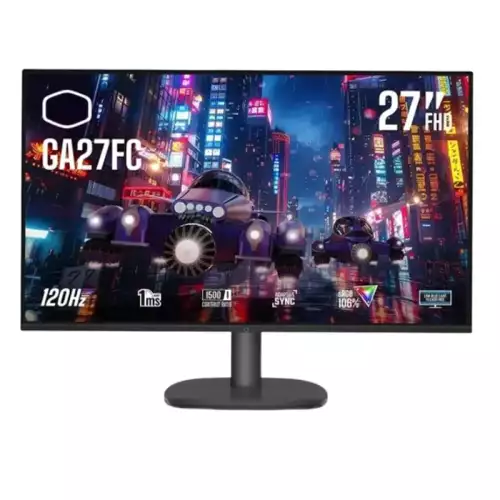 Cooler Master GA27FC Gaming Monitor, 27" IPS Display, FHD Resolution, 120Hz Refresh Rate, 1ms (MPRT) Response Time, Adaptive Sync VRR Technology, 16.7M Color Display, Black | CMI-GA27FC-UK