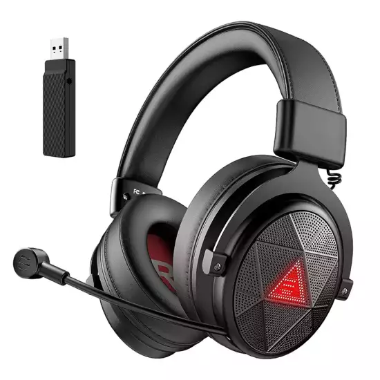 EKSA E910 5.8G Wireless Gaming Headset – 7.1 Srround Sound – Dual Mic ENC Call Noise Cancelling for PC PS4, PS5 Black Used