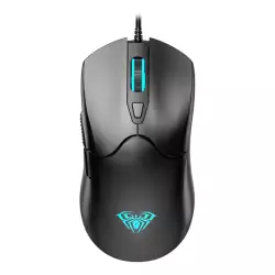 Aula S13 1200/1800 / 2400 / 3600DPI Adjustable RGB Optical Wired Gaming Mouse - Black (Open Sealed)