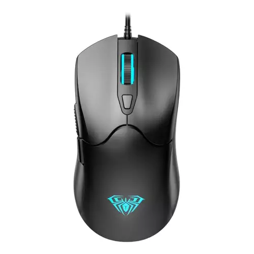 Aula S13 1200/1800 / 2400 / 3600DPI Adjustable RGB Optical Wired Gaming Mouse - Black
